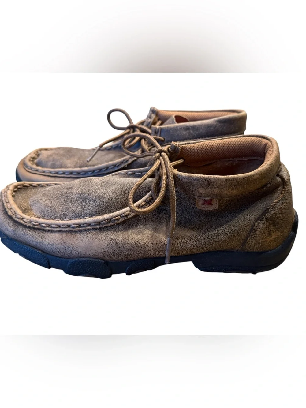 Twisted X Youth 3.5 Casual Moc Toe Leather Shoes in Brown